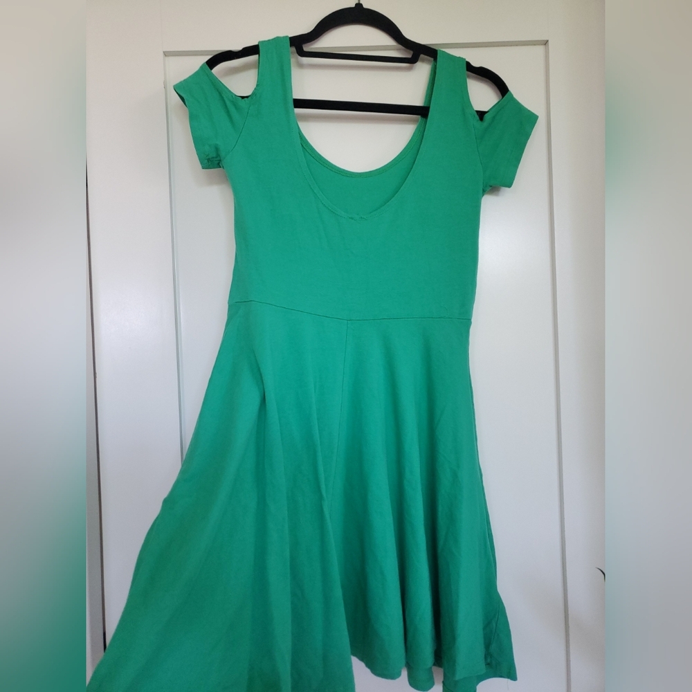 Two S.H.E. Short Summer Dresses in Green & Coral